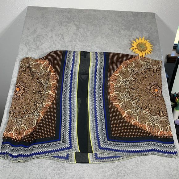 New Directions Tunic Top Size XL Multicolor Paisley Print Cape Styling - Picture 9 of 12